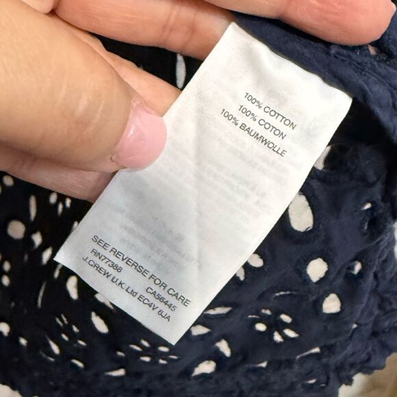 J.Crew Laser-Cut Eyelet Tunic Coverup in Midnight Navy Size S - Picture 10 of 12